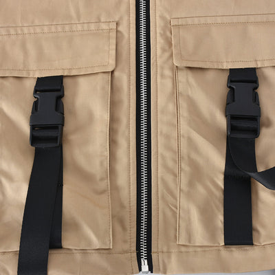 Zip Up Cargo Crop Vest