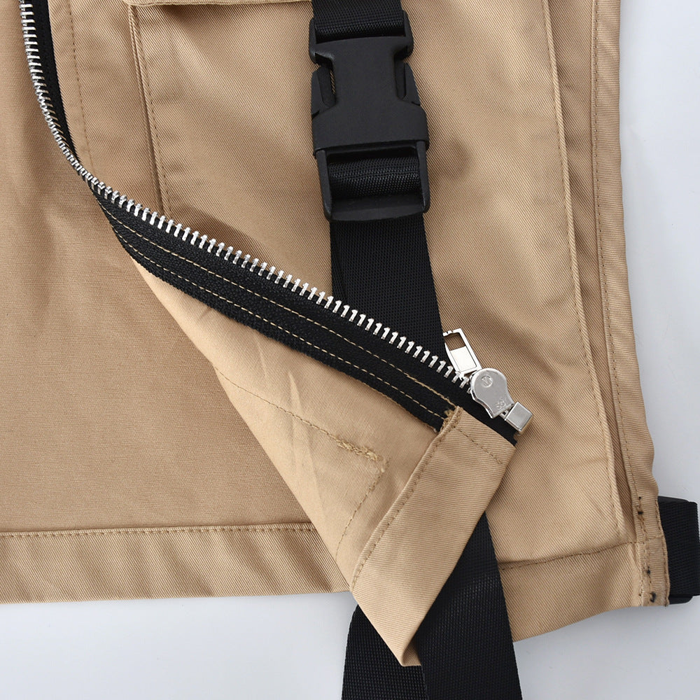 Zip Up Cargo Crop Vest