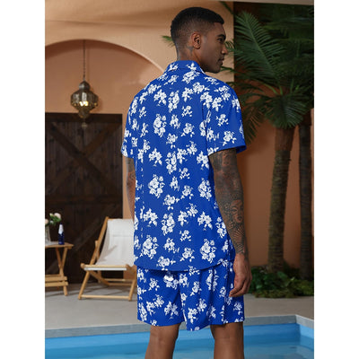 Aule Hawaiian Flower Shirt Set