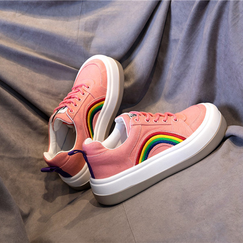 Rainbow PU sneakers