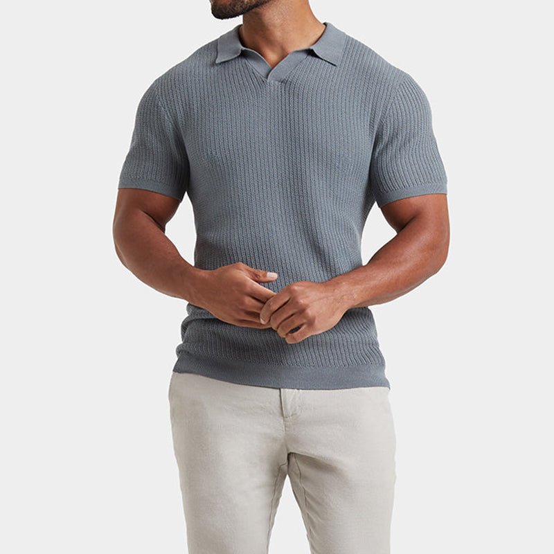 Aule Textured Knit Polo Shirt