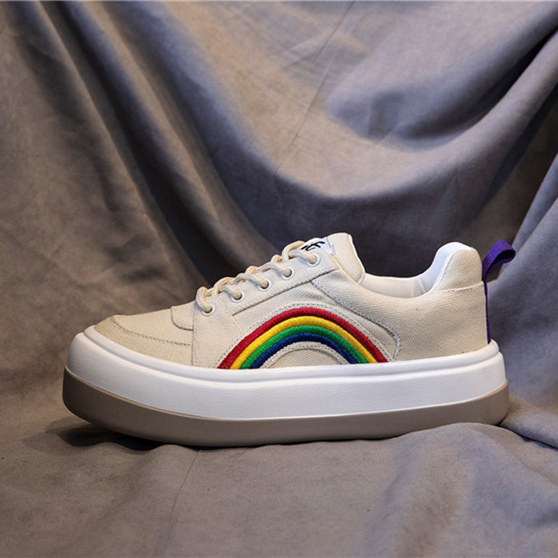 Rainbow PU sneakers