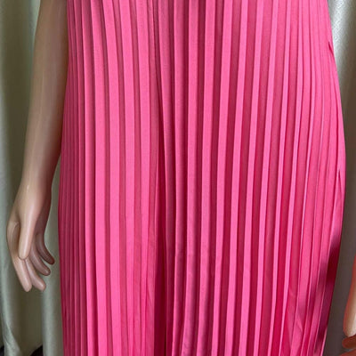 Pleated V-Neck Wide Leg Long Pants Jumpsuits