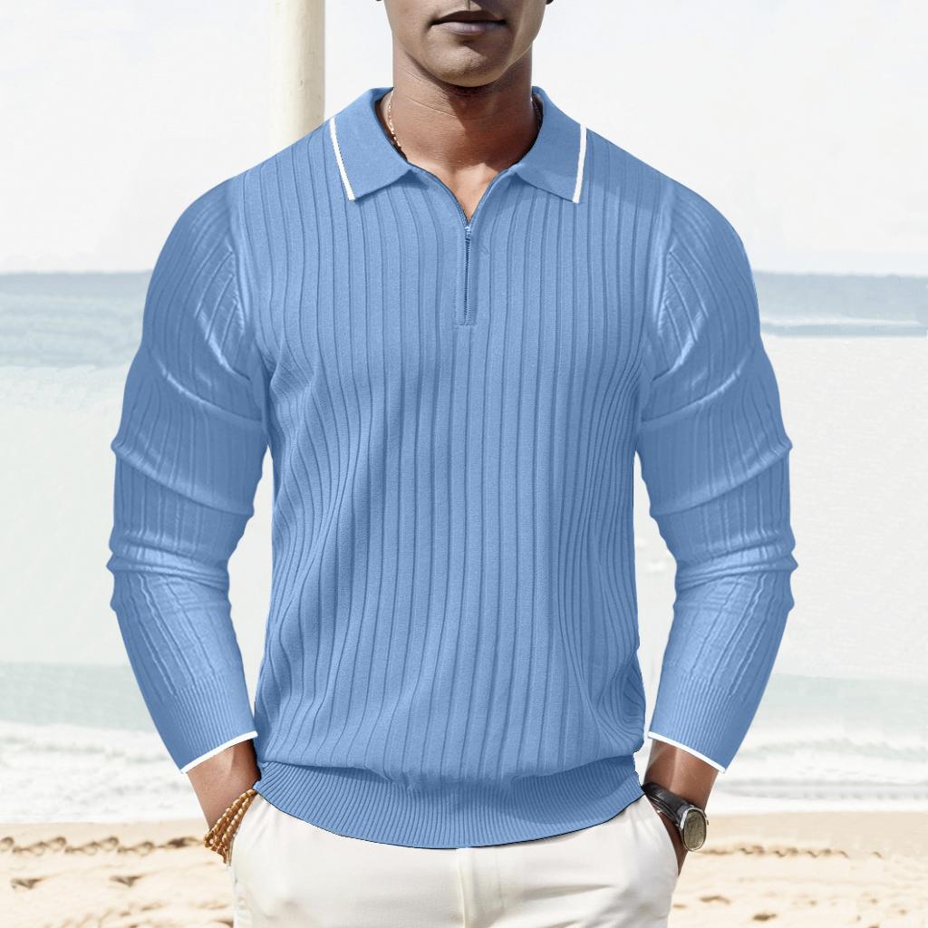 Aule Rib Knit L Polo Shirt