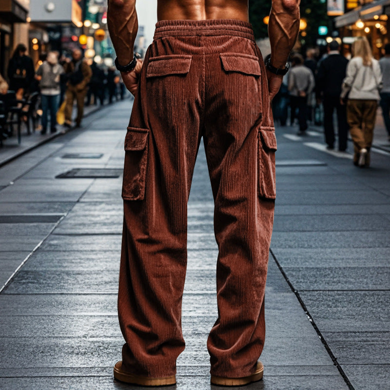 Pantalon décontracté en velours côtelé Aule