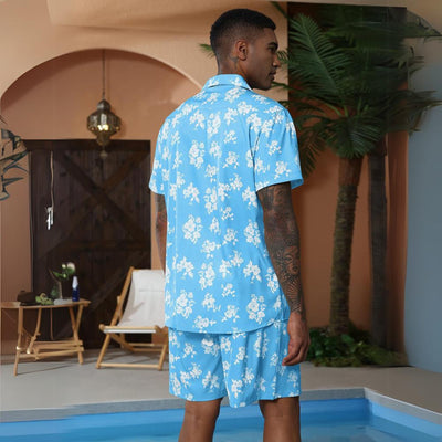 Aule Hawaiian Flower Shirt Set