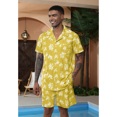 Aule Hawaiian Flower Shirt Set