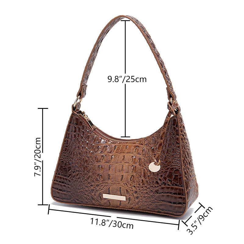 Sac vintage en relief crocodile