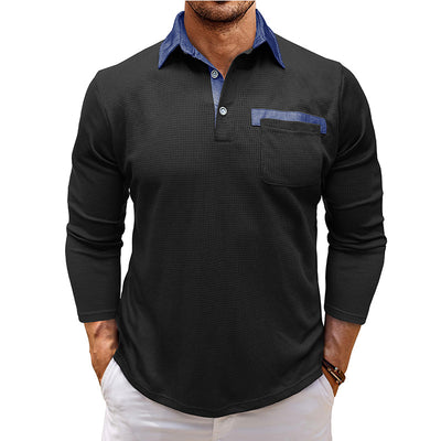 Aule Waffle Button Down Polo