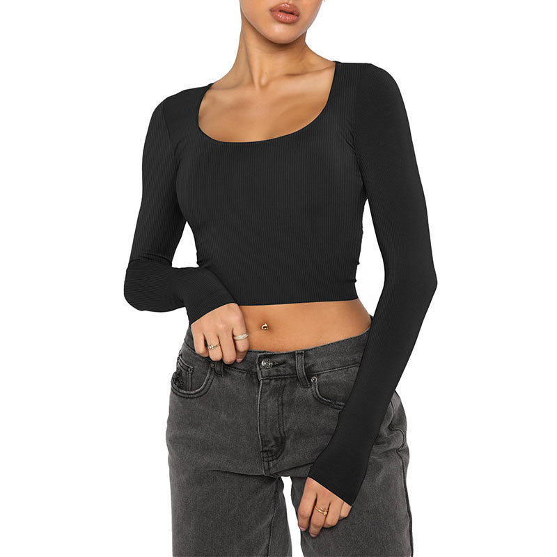 Basic Crop Top aus Rippstrick