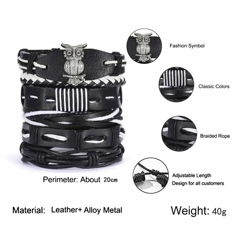 Lot de 6 bracelets tressés Aule Punk