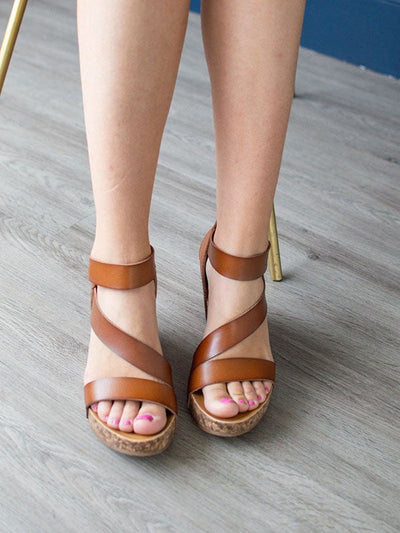 Velcro Stripe Wedge Sandals