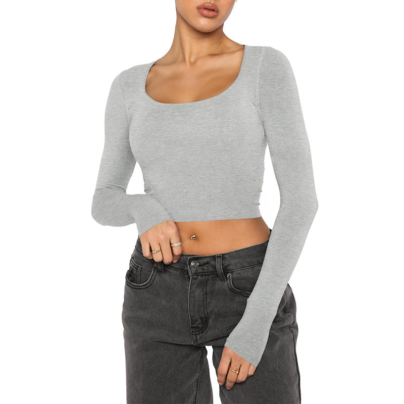 Basic Crop Top aus Rippstrick