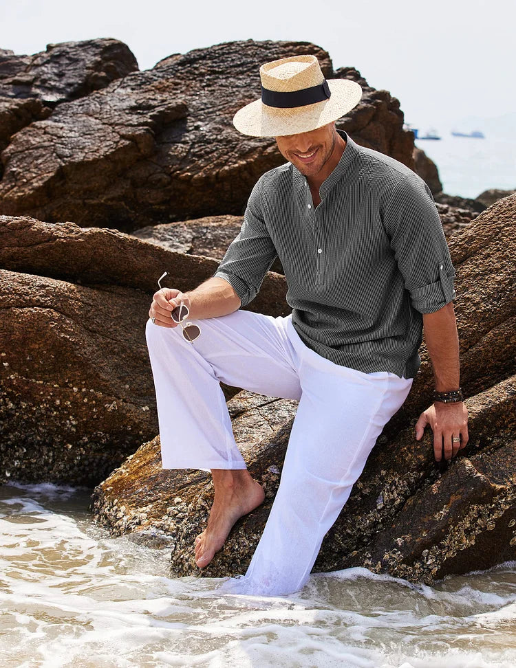 Chemise Henley en lin Aule