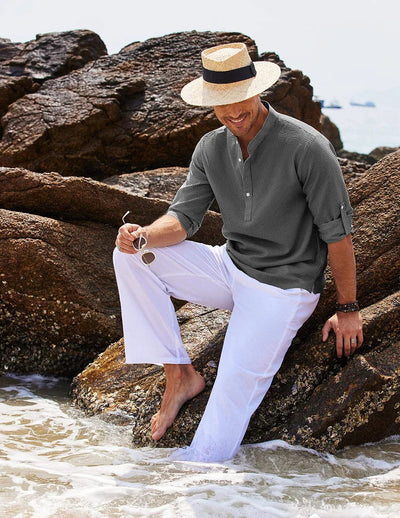 Aule Linen Henley Shirt