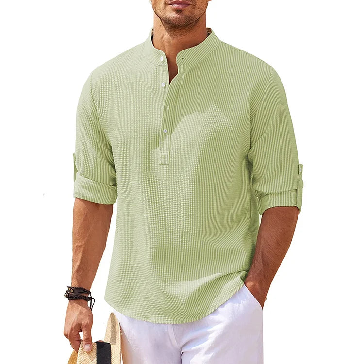 Aule Linen Henley Shirt – AULEMEN