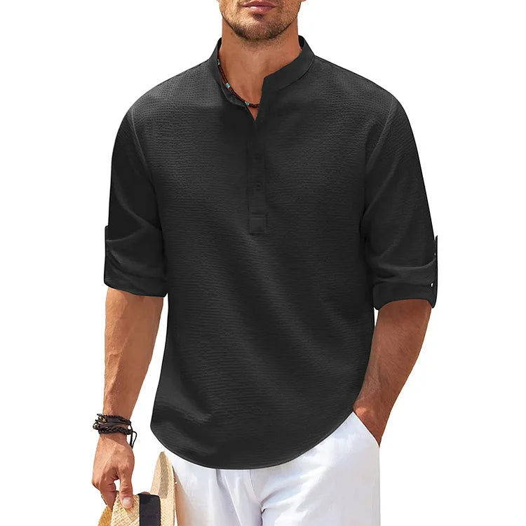 Chemise Henley en lin Aule