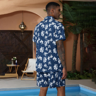 Aule Hawaiian Flower Shirt Set