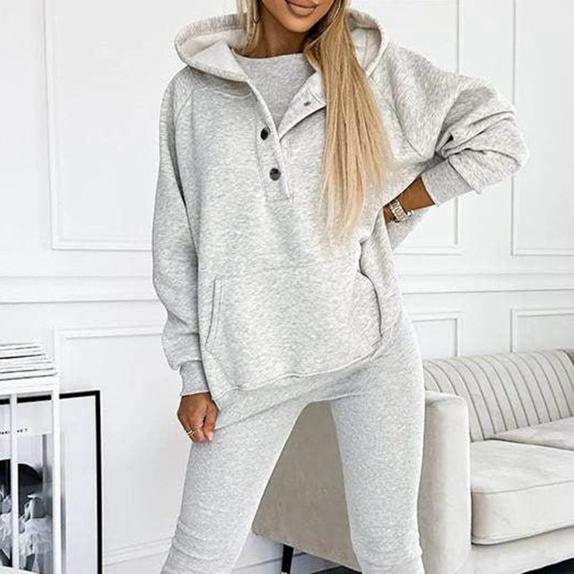 Button-Down Hooded Set