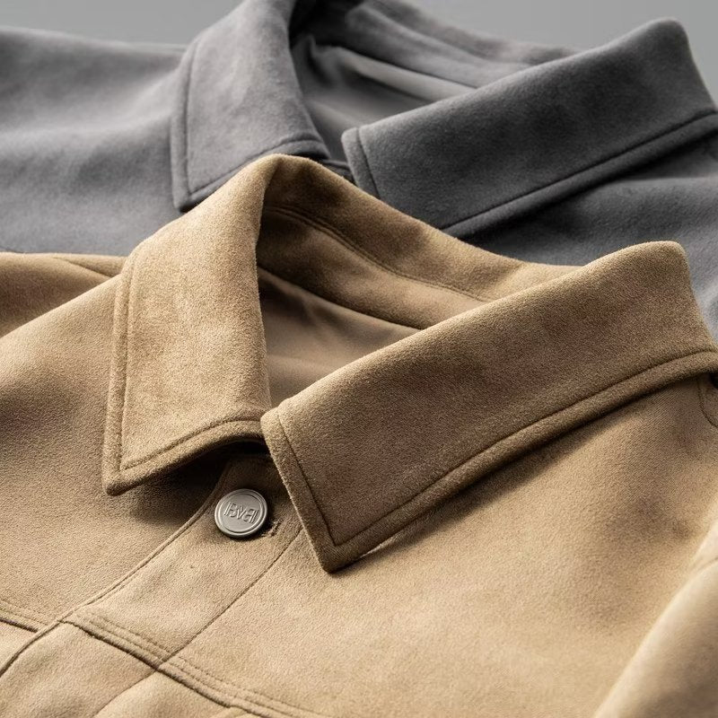 Aule Suede Button-Down Jacket