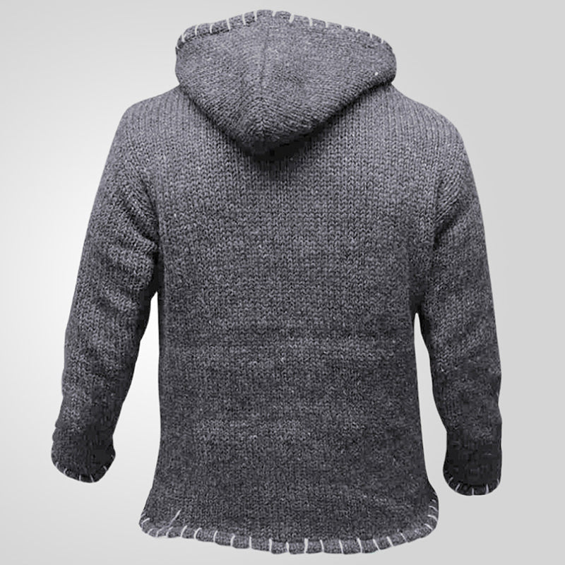 Cardigan long en tricot à capuche Aule