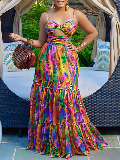 Tie-dye Camisole Maxi Dress