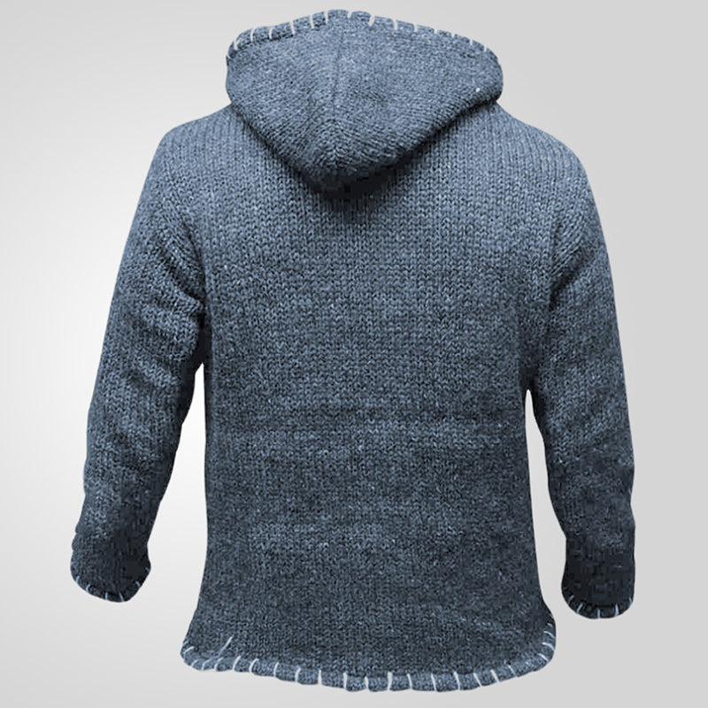 Cardigan long en tricot à capuche Aule