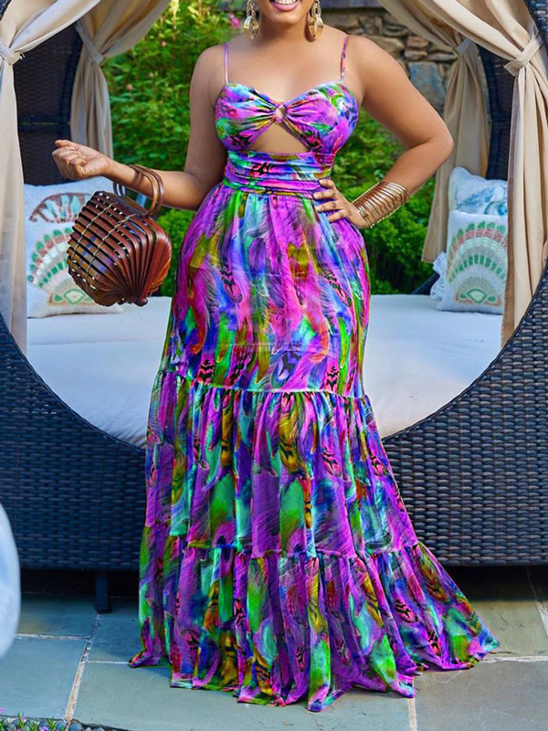 Tie-dye Camisole Maxi Dress