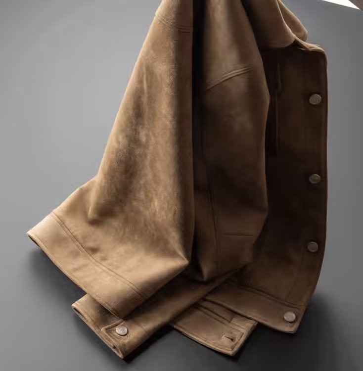 Aule Suede Button-Down Jacket