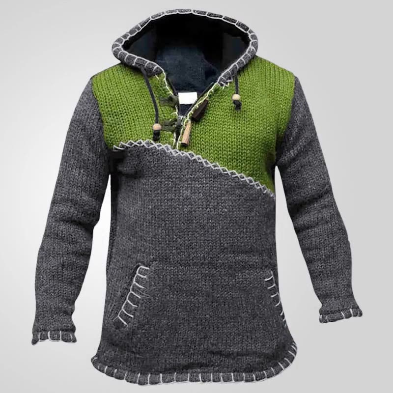 Aule Patchwork Hooded Sweater