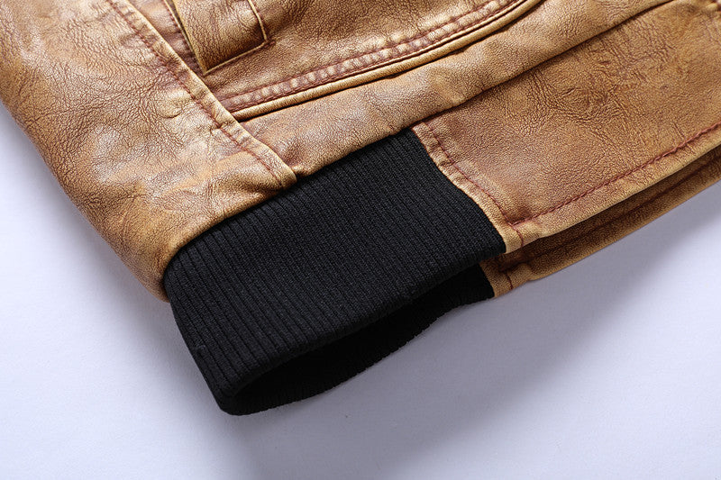 Aule HJ007 Fleece Leather Jacket