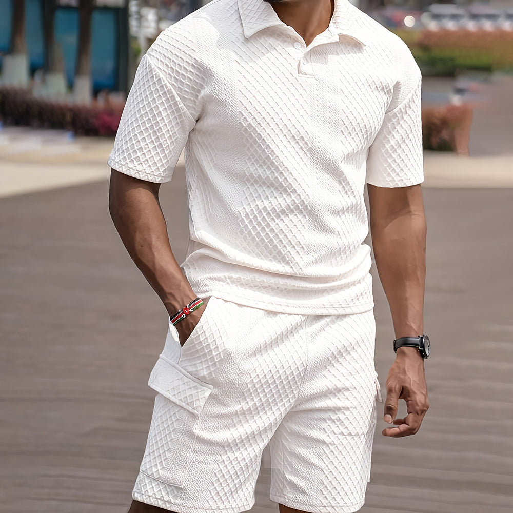 Aule Diamond Jacquard Polo Set