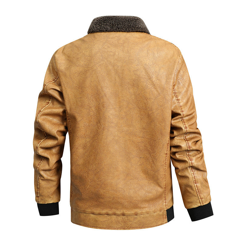 Aule HJ007 Fleece Leather Jacket