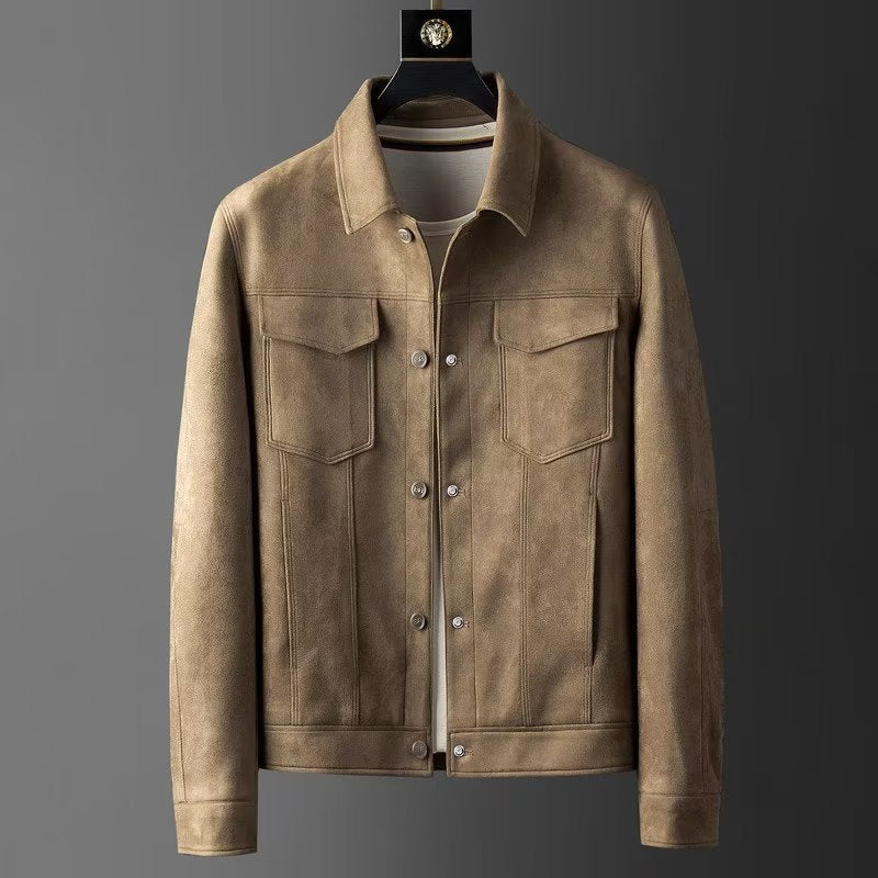 Aule Suede Button-Down Jacket