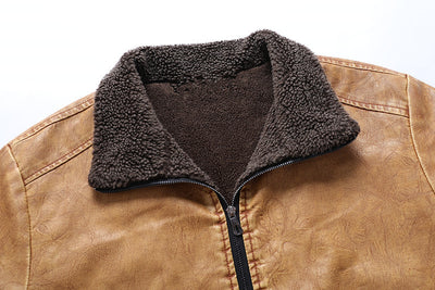 Aule HJ007 Fleece Leather Jacket