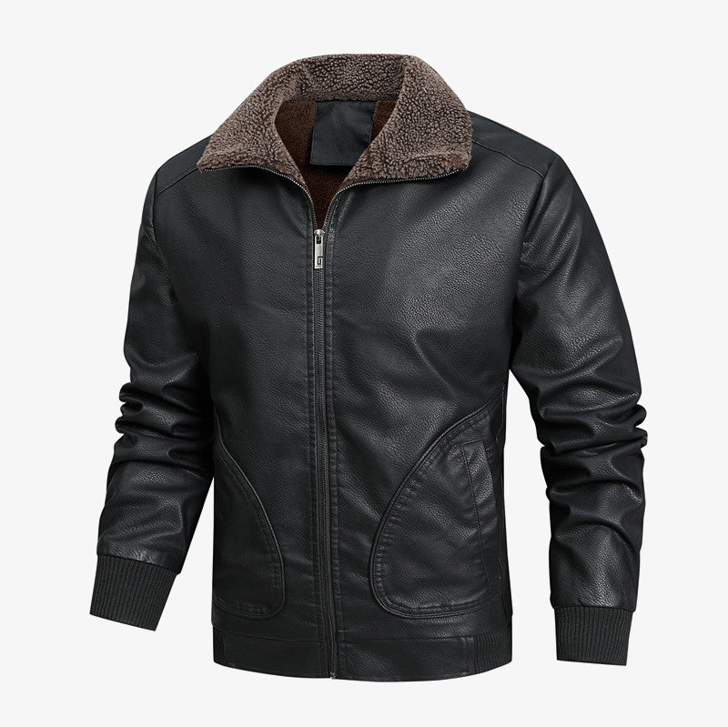 Aule HJ007 Fleece Leather Jacket