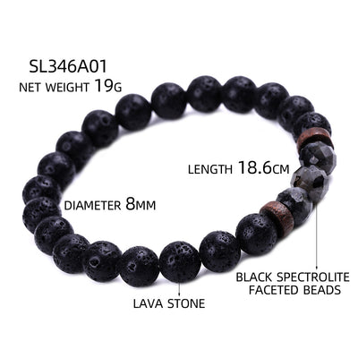 Aule Faceted Beads Lava Stone Bracelets