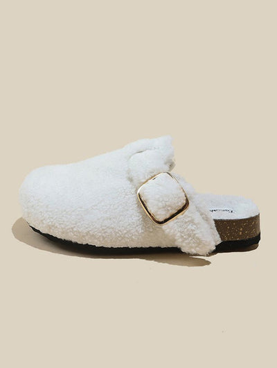 Birkenstock-Hausschuhe mit Teddyfell-Dekor 