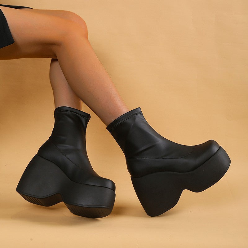 Solid Punk Ankle Boots