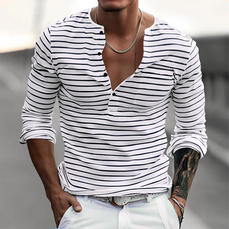 Chemise Henley rayée Aule