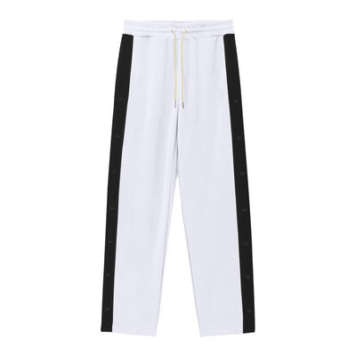 Aule Button Contrast Trim Jogger Pants