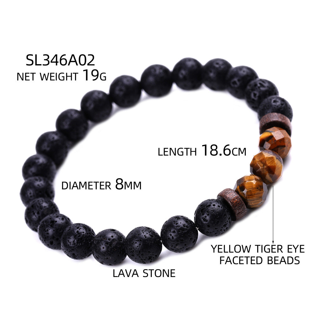 Aule Faceted Beads Lava Stone Bracelets