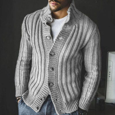 Cardigan en tricot à col montant Aule