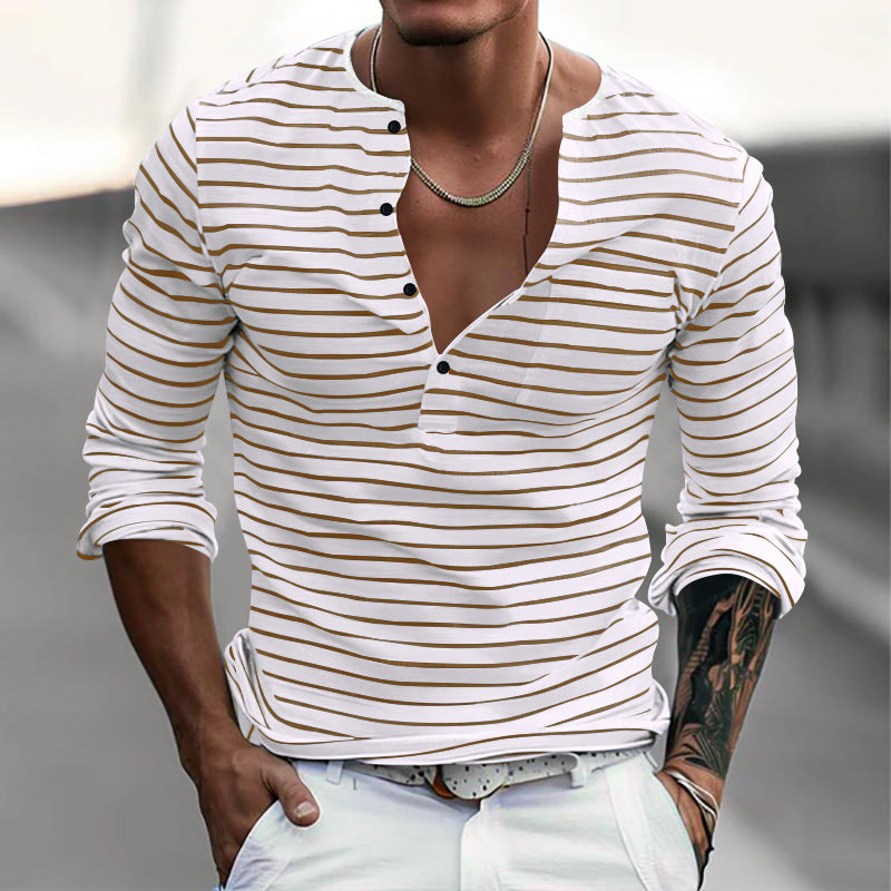 Chemise Henley rayée Aule