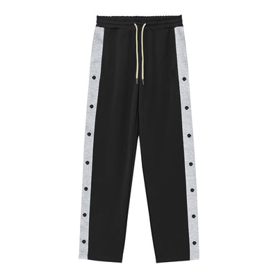 Aule Button Contrast Trim Jogger Pants