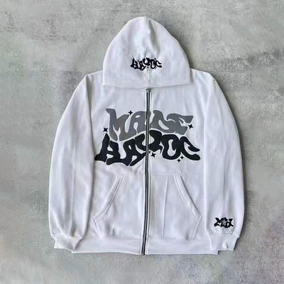 Aule Zip Up Letters Hoodie