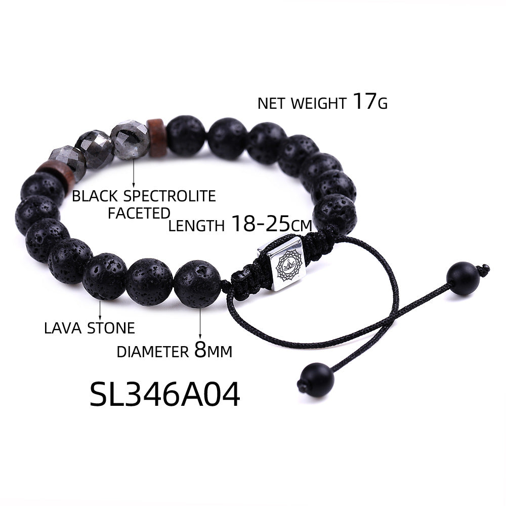 Aule Faceted Beads Lava Stone Bracelets