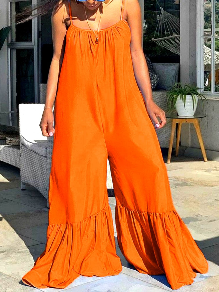 Spaghetti Strap Maxi Length Jumpsuits