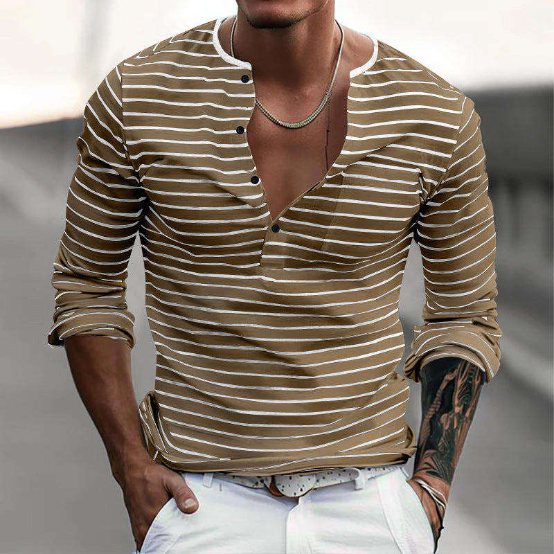 Aule Striped Henley Shirt