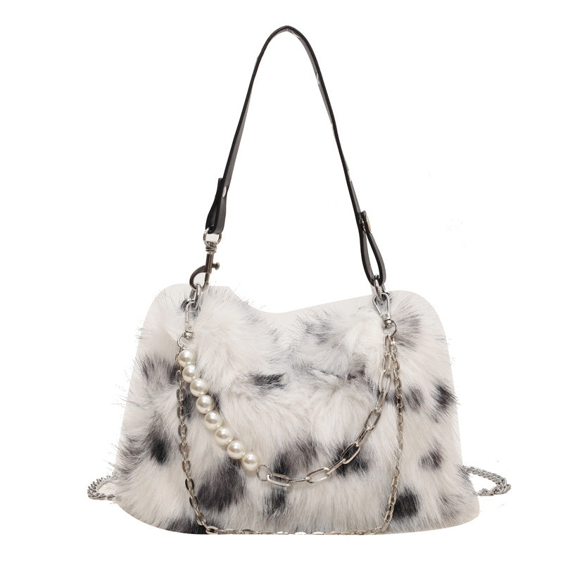 Furry Leopard Handbag